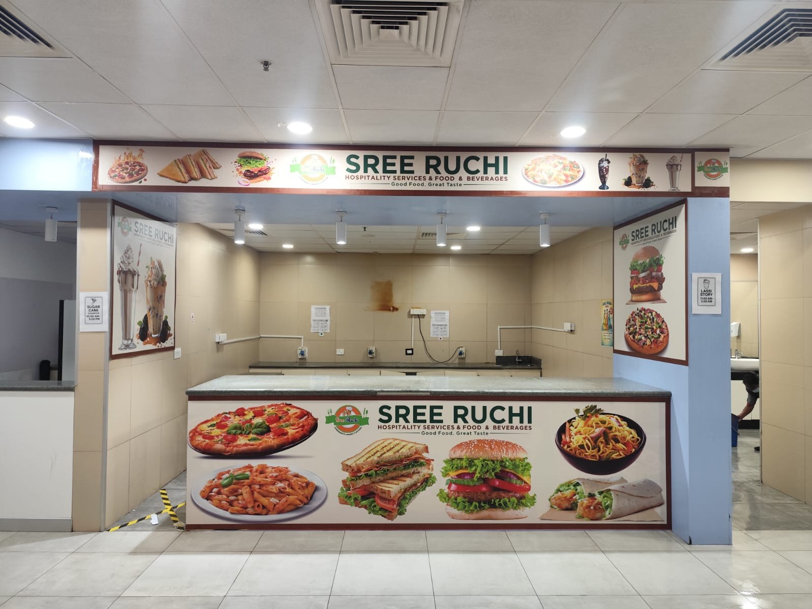 Complete Sree Ruchi food counter branding project